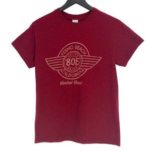 PISMO BEACH CALIFORNIA Central Coast "Relax 805 Enjoy" Red T-Shirt Size S